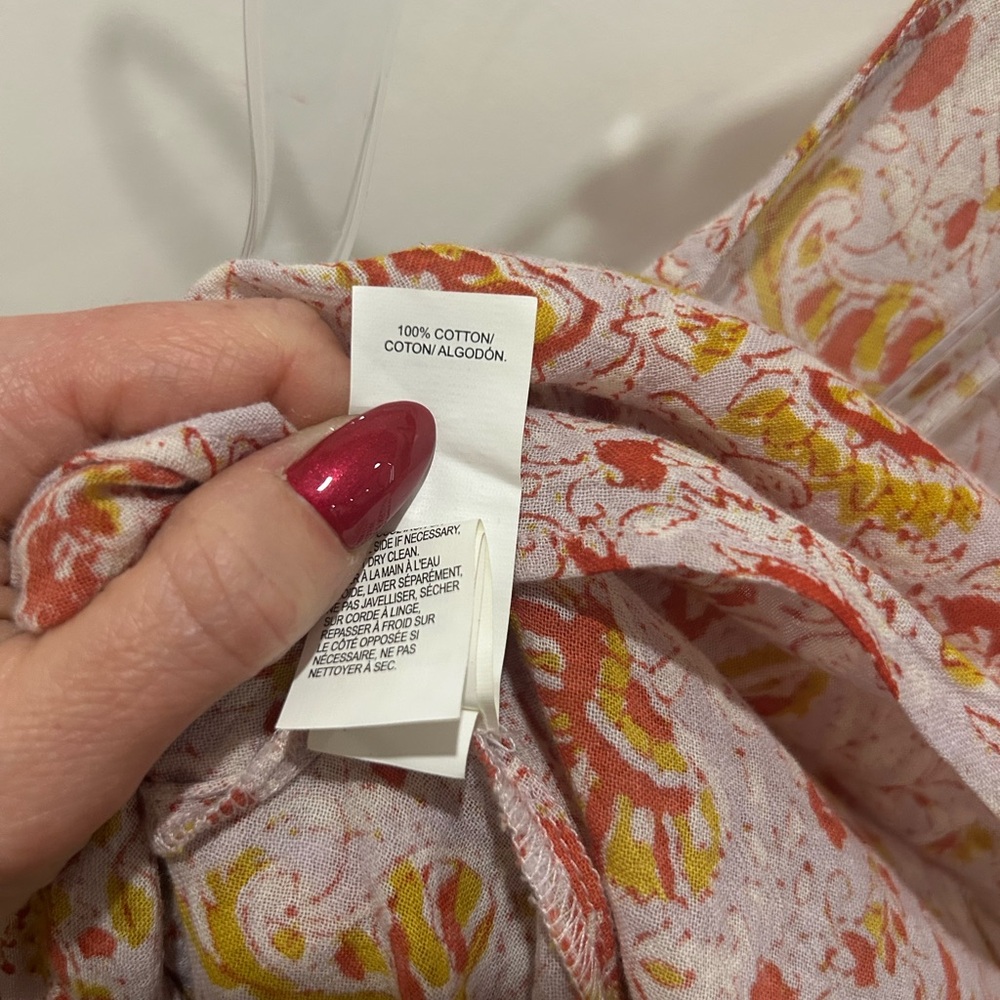 NEW Lucky Brand Maxi Dress Women XL Floral 100% Cotton Wrap Dress Cottagecore - Picture 5 of 13